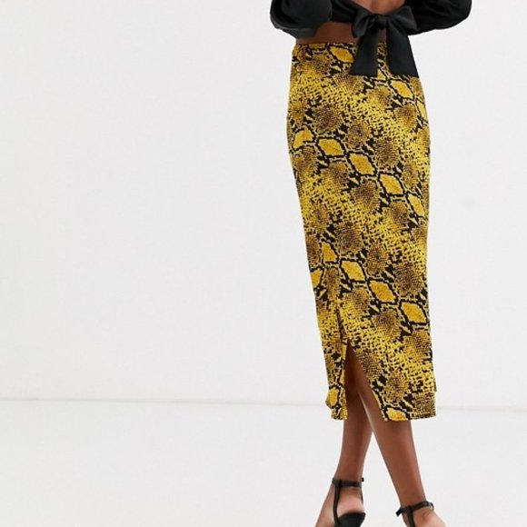 NWT AX Paris A-line midi skirt in snake - Picture 2 of 3
